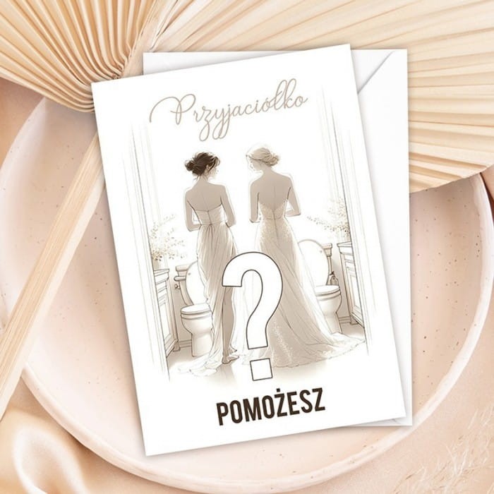 KARTKA z pytaniem do przyjaciółki o świadkowanie