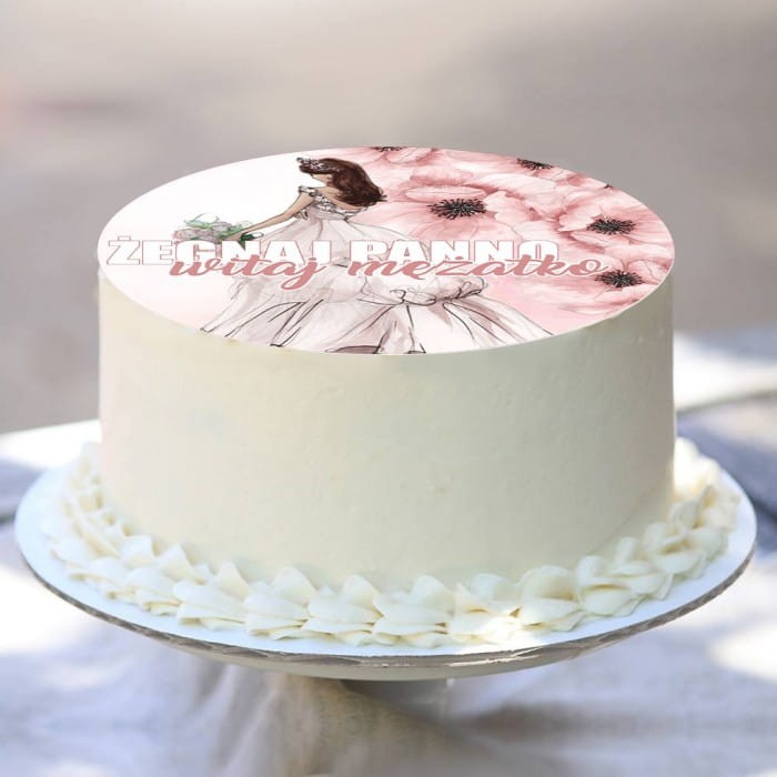 OPŁATEK na tort uniwersalny French Bride Ø20cm