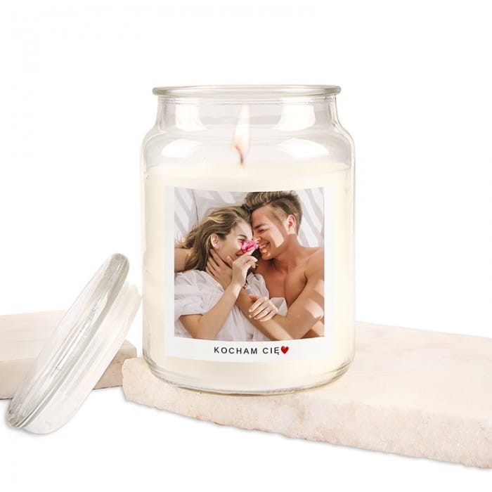 ŚWIECA ze zdjęciem miłosny prezent dla ukochanej osoby