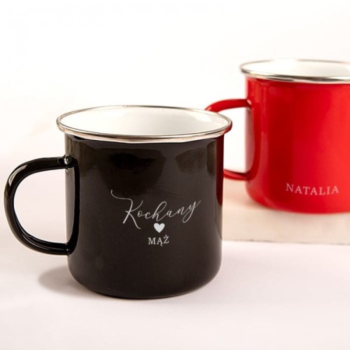 ZESTAW metalowe kubki personalizowany prezent dla Niej i dla Niego