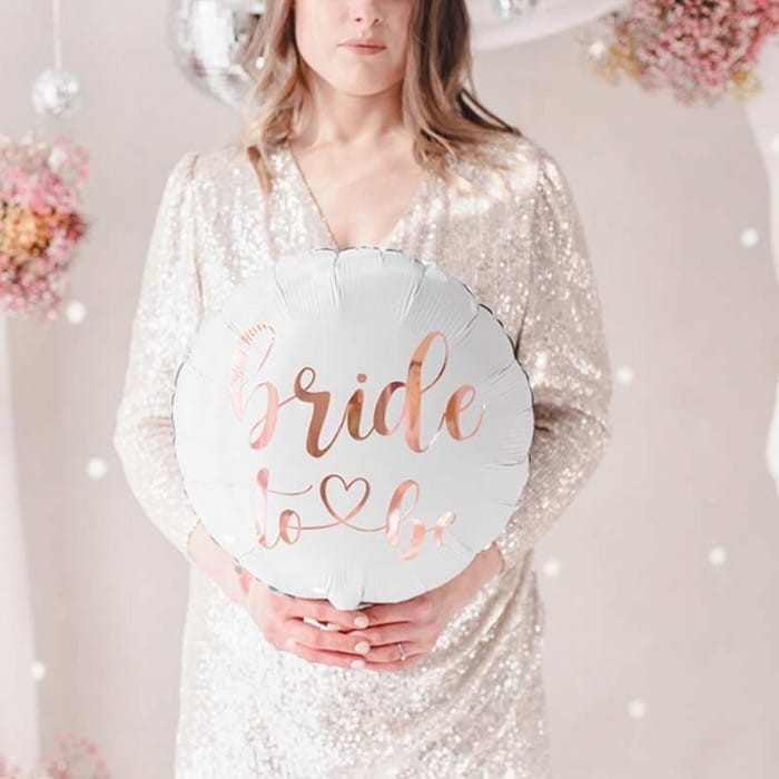 ZESTAW dekoracji na wieczór panieński Bride to be (balony, serwetki, opaska)