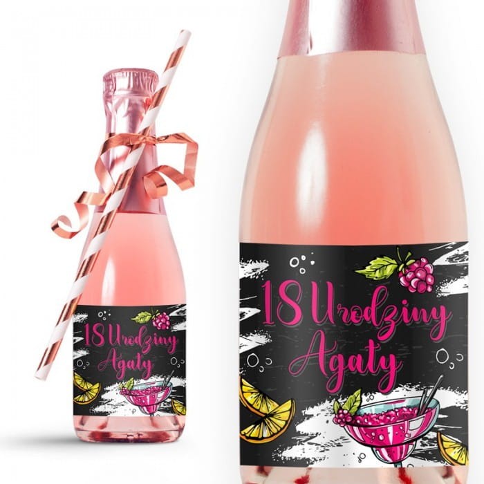 ETYKIETY na mini szampana ozdoba butelek na urodziny kobiety 10szt