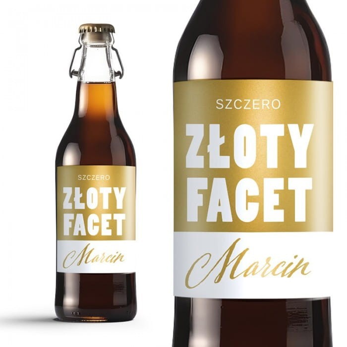 ETYKIETA na piwo oryginalny prezent dla niego Szczerozłoty Facet