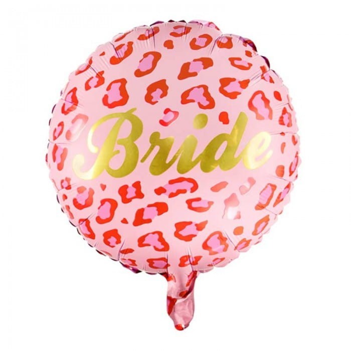 BALON foliowy z napisem Bride Różowa Panterka