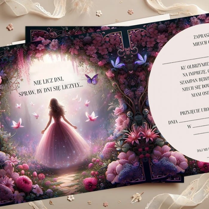 ZAPROSZENIA na 18 urodziny dziewczyny uniwersalne (+koperty)