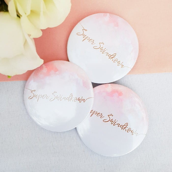 PRZYPINKA na wieczór panieński Różowa Akwarela różne wzory