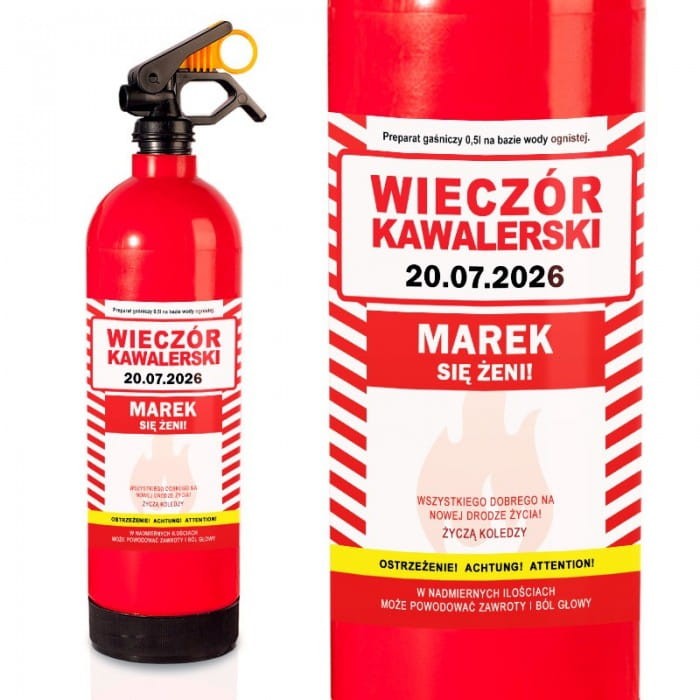 GAŚNICA etui na alkohol prezent na Wieczór Kawalerski