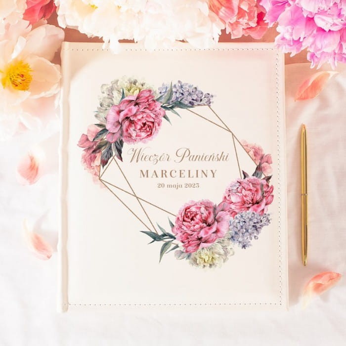 ALBUM na zdjęcia prezent na Panieński Sweet Peony