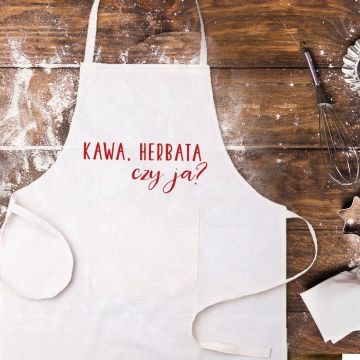 FARTUCH kucharski Kawa Herbata czy Ja? Prezent