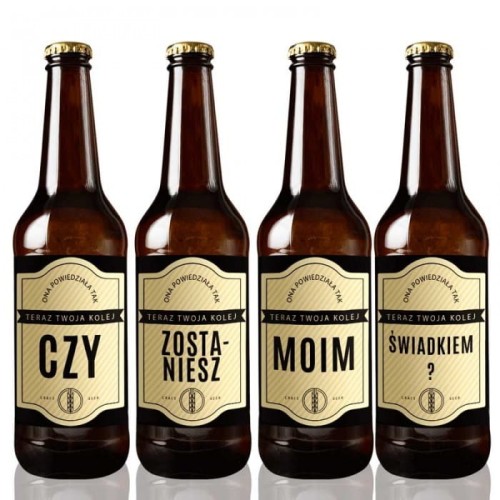 ETYKIETY na piwo Czy Zostaniesz Moim Świadkiem? 4szt