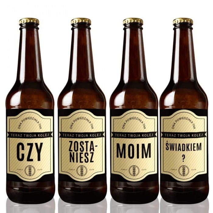 ETYKIETY na piwo Czy Zostaniesz Moim Świadkiem? 4szt