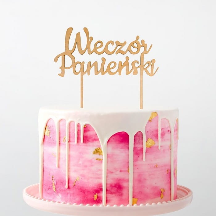 TOPPER drewniany na tort Wieczór Panieński