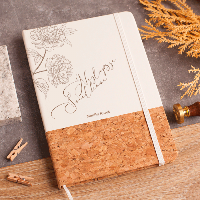 NOTES z korkową okładką Podziękowanie dla Świadkowej