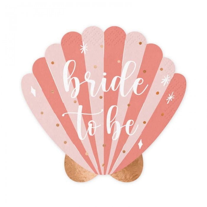 SERWETKI papierowe muszelki z napisem Bride to Be