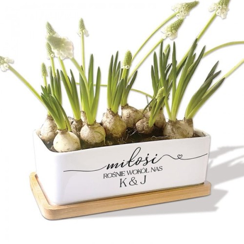 DONICZKA ceramiczna z bambusową podstawką Wspólny prezent dla pary