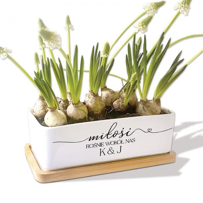 DONICZKA ceramiczna z bambusową podstawką Wspólny prezent dla pary