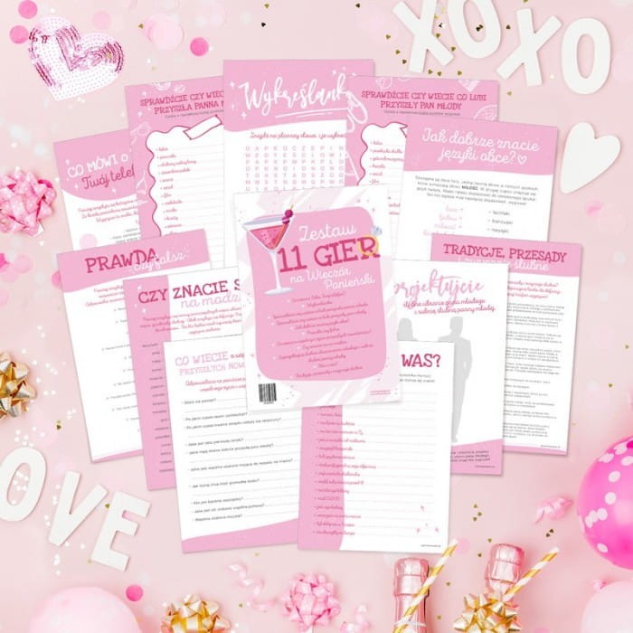 GRY imprezowe na Wieczór Panieński PAKIET 11 gier! Ciekawe zadania