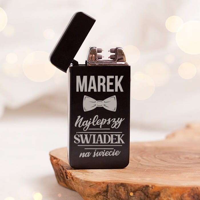 ZAPALNICZKA elektryczna z grawerem upominek dla Najlepszego Świadka