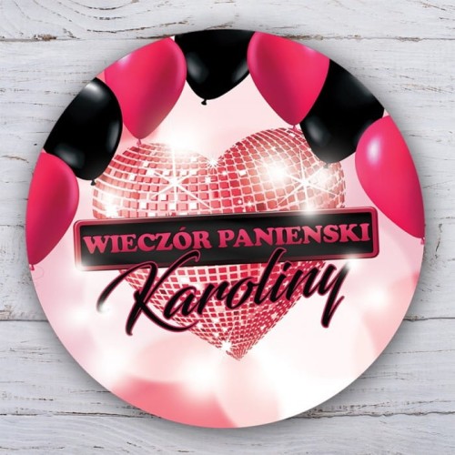 OPŁATEK na tort personalizowany Sparkling Heart Ø20cm