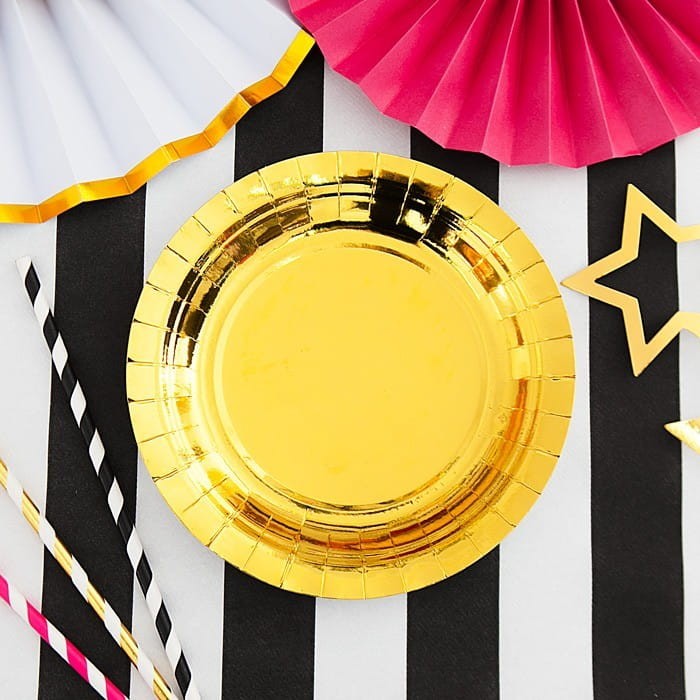 TALERZYKI papierowe złote Ø18cm 6szt Wieczór Panieński