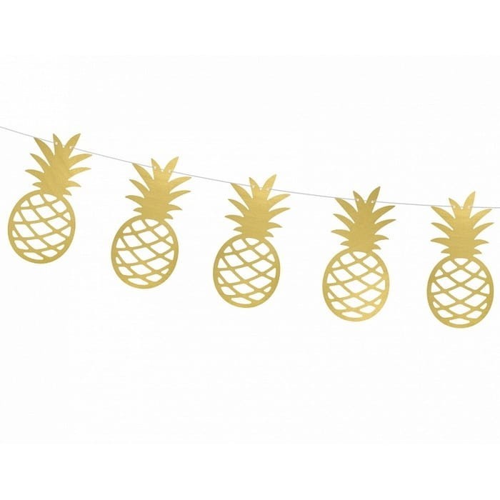 GIRLANDA dekoracyjna Złoty Ananas ażurowy 2m