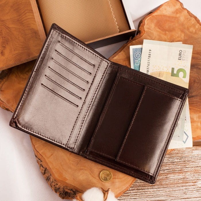 PORTFEL skórzany w etui Prezent na Kawalerski GAME OVER