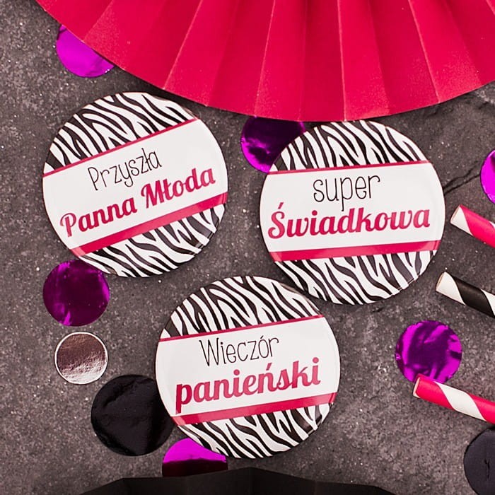 PRZYPINKA na wieczór panieński Wild Party różne wzory