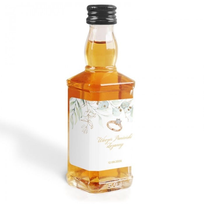 ETYKIETY na mini buteleczki z whiskey Pierścionek Zaręczynowy 10szt