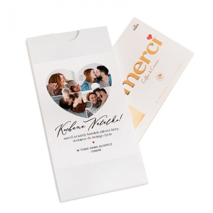 MERCI ze zdjęciem podziękowanie prezent dla ukochanej