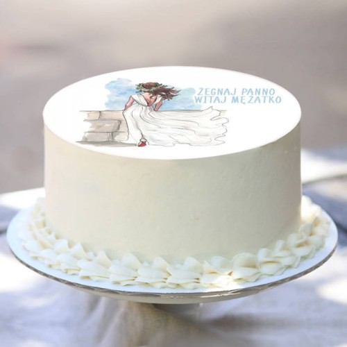 OPŁATEK na tort uniwersalny Żegnaj Panno Ø20cm
