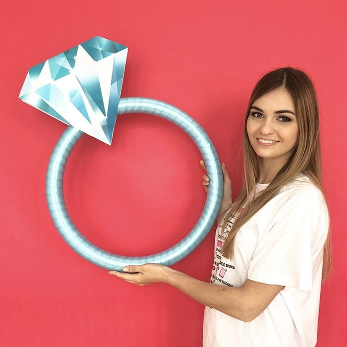 PIERŚCIONEK dekoracyjny do fotek Blue Diamond