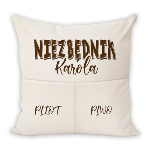 PODUSZKA z kieszeniami niezbędnik personalizowany prezent dla mężczyzny