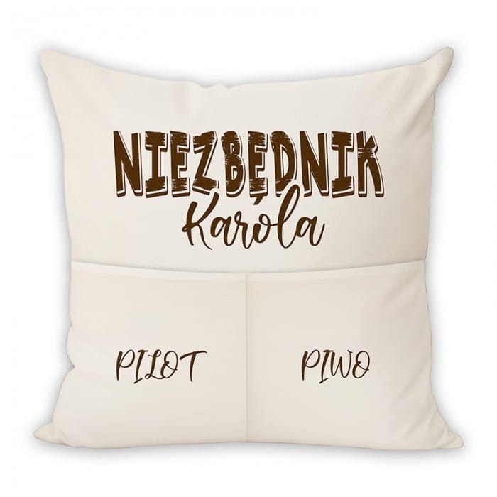 PODUSZKA z kieszeniami niezbędnik personalizowany prezent dla mężczyzny