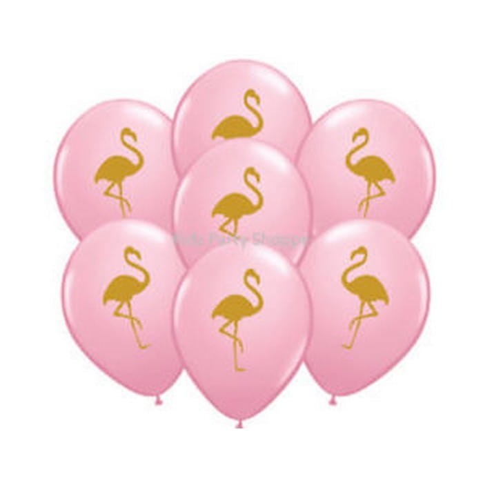 BALONY Złoty Flaming 27cm 6szt JASNORÓŻOWE