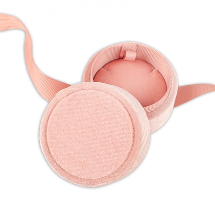 PUDEŁKO na Biżuterię Welurowe Różowe