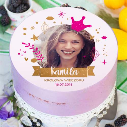 OPŁATEK na tort personalizowany Królowa Jest Tylko Jedna! Ø20cm ZE ZDJĘCIEM