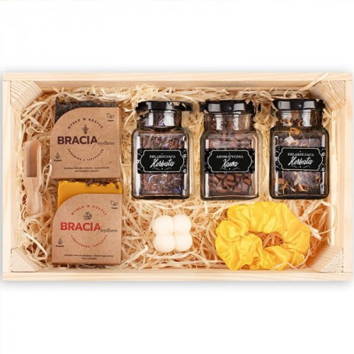 ZESTAW w skrzyni z naturalnymi upominkami Podziękowanie ślubne