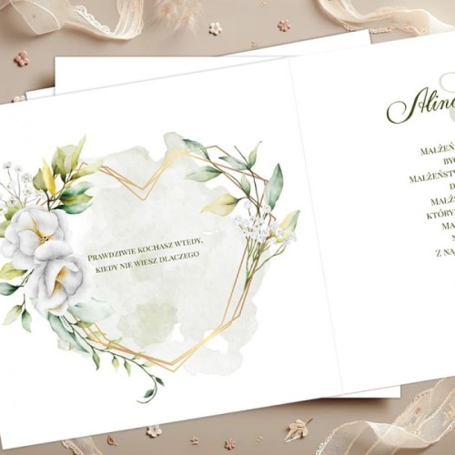 KARTKA ślubna z imionami Pary Młodej elegancka