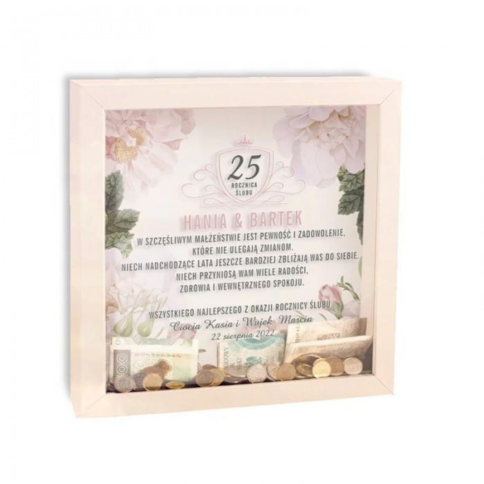 SKARBONKA 3D Prezent Na Rocznicę Ślubu Sweet Roses