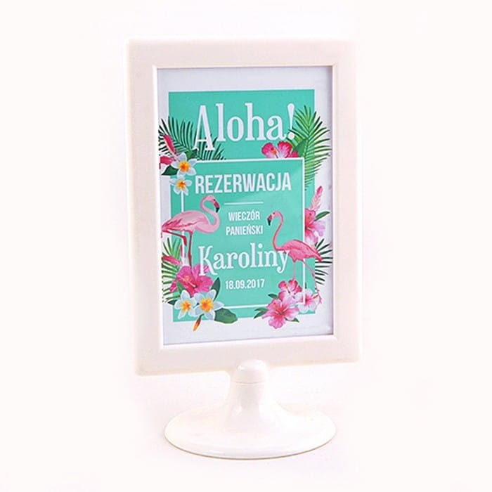 TABLICZKA Rezerwacja na stolik Tropical Orchid (+ramka)