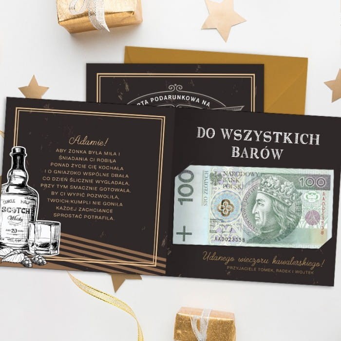 KARTA PODARUNKOWA do wszystkich barów na Wieczór Kawalerski