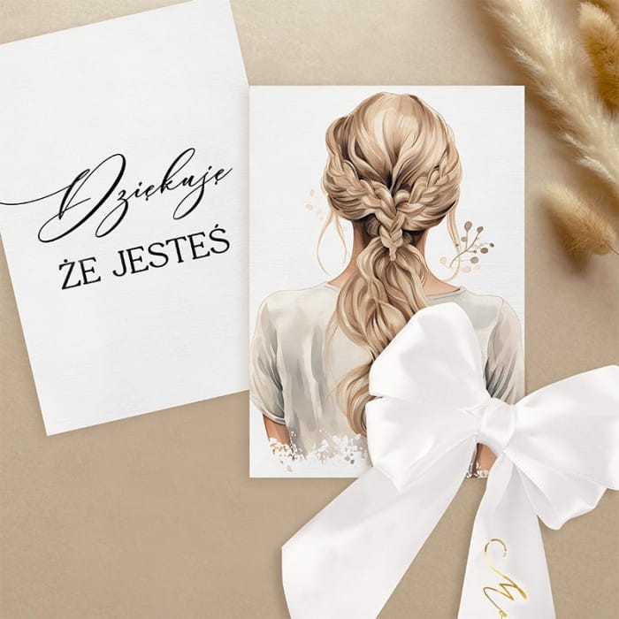 KOKARDA satynowa biała spinka do włosów dziękuję, że jesteś