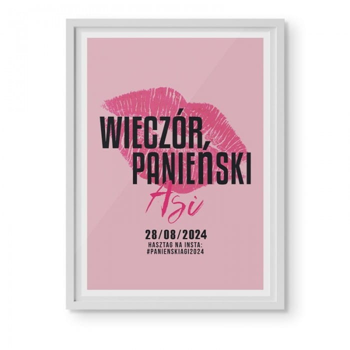 PLAKAT na wpisy dziewczyn Usta 50x70 Z IMIENIEM
