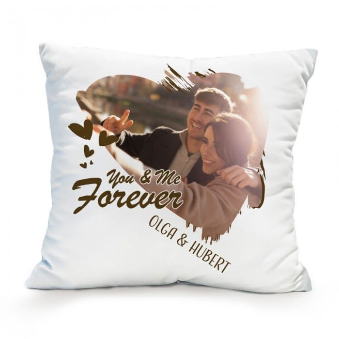 PODUSZKA ze zdjęciem dekoracyjna personalizowany prezent dla pary FOREVER