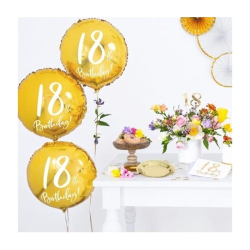 BALON foliowy złoty dekoracja na 18 Urodziny!
