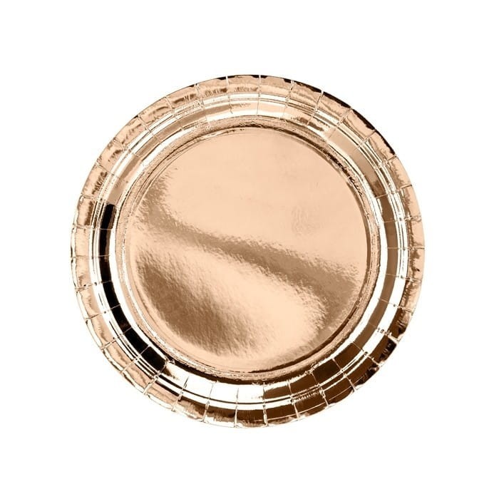 TALERZYKI papierowe metalizowane Ø23cm 6szt ROSEGOLD