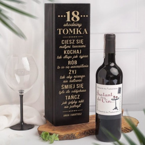 SKRZYNIA na alkohol czarna Prezent na 18 dla Chłopaka