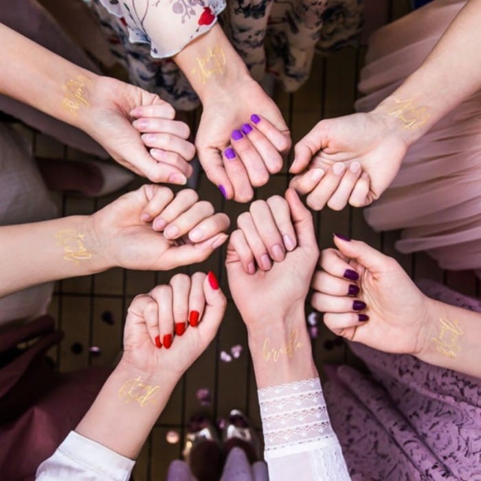 TATUAŻE na wieczór panieński złote TEAM Bride 15szt
