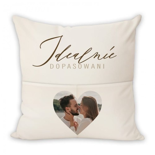 PODUSZKA z kieszeniami ze zdjęciem pary Idealnie Dopasowani