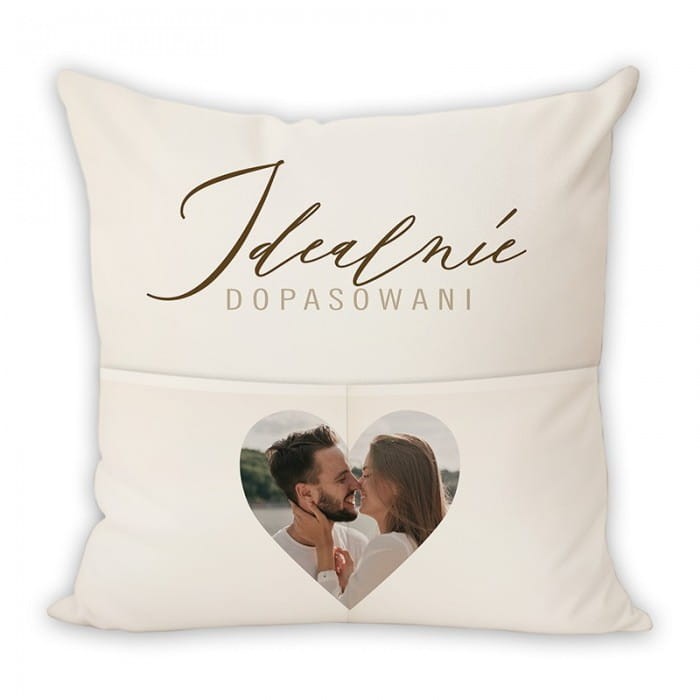 PODUSZKA z kieszeniami ze zdjęciem pary Idealnie Dopasowani